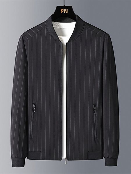 

men striped print bomber jacket without tee h0bg#, Black;brown