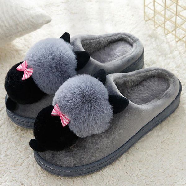 

slippers ladies slipper warm shoes women winter home 2021 arrival fur furry women's shoes1, Black