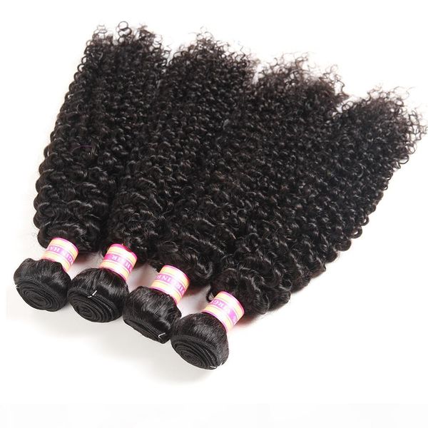 

natural color peruvian malaysian indian brazilian virgin human hair bundles kinky curly loose wave deep wave water wave hair extensions, Black