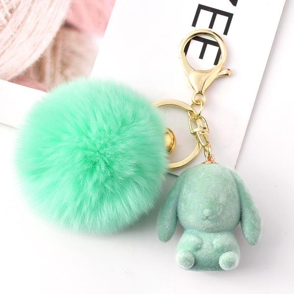 

стильный пушистый шар ключ цепь милый пушистый зайчик ключ цепь девушка сумка подвесной аксессуары стильный детский пасхальный подарок ключ