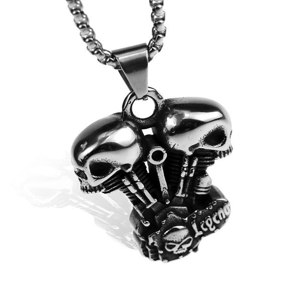 

aiovlo super motion cool engine мотоцикл цепь череп двигатель панк готическое ожерелье для мужчины урожай старинная цепочка из нержавеющей с, Bronze;silver