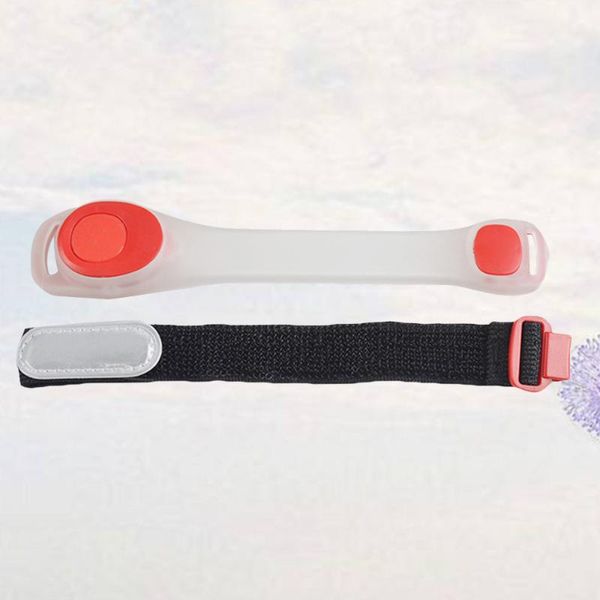

2pcs led light armbands luminous adjustable wristbands running belt creative sports strap for running outdoor (red, Black;gray