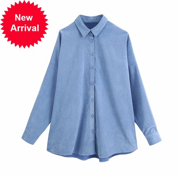 

female loose cotton women wixra autumn shirts blouses fashion single-breasted winter new corduroy wvupu