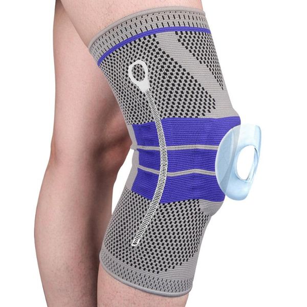 

elbow & knee pads silicone support protector brace spring pad basketball running compression sleeve sports kneepad, Black;gray