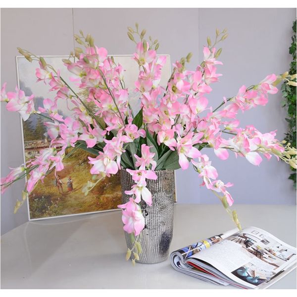 

1 шт. искусственная орхидея цветы ветви шелковый каттейл цветок бабочка орхидея для дома свадьба обеденный стол декор поддельный цветок a145