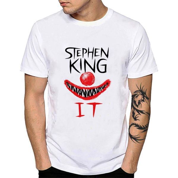 

100% cotton horror movies stephen king it clown t shirt you will float too male's pennywise balloon spider neck shirt yh053, White;black