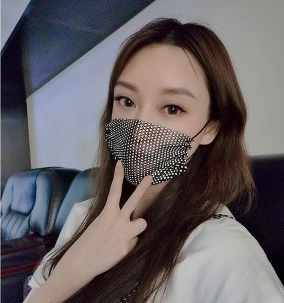 

mask face lady fashion prevent sequins bask masks reusable anti fog haze woman fwf705