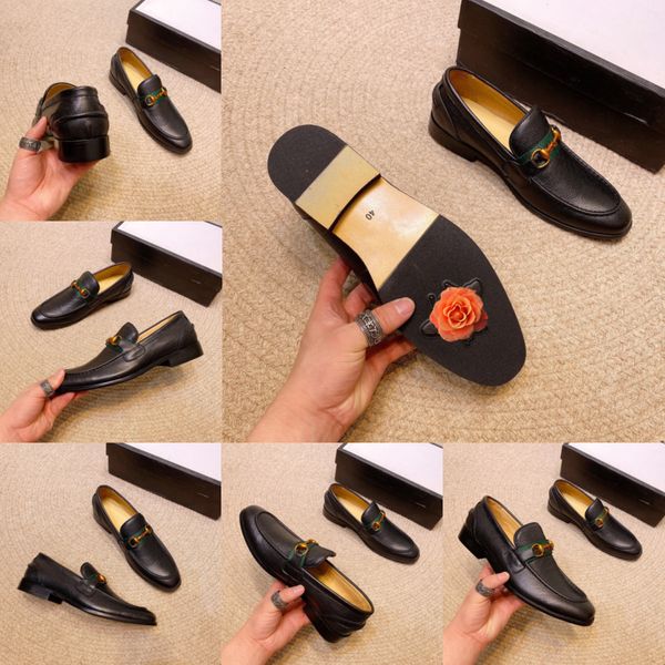 

designers italian shoes mens formal shoes genuine leather evening dress coiffeur luxury brands office shoes men classic wedding dress 2020, Black