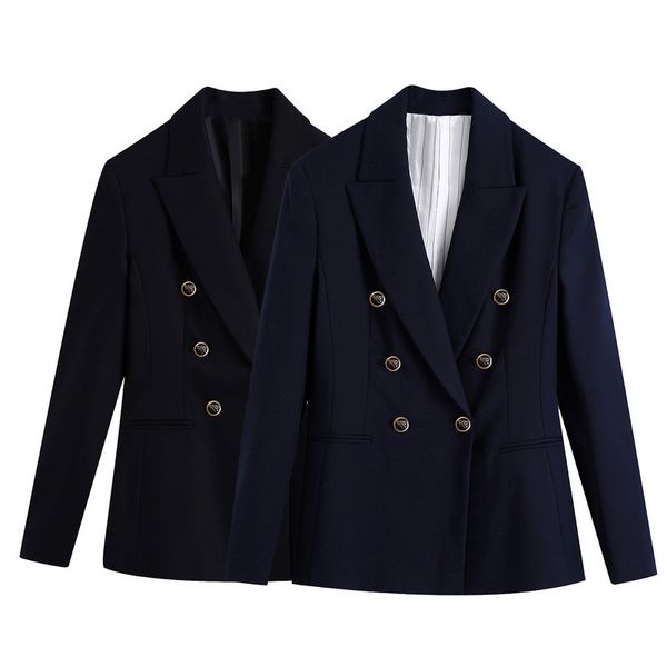 

2021 new fall europe and the united states women's wear a double-breasted coat of cultivate morality female suit p0t2, Black;brown