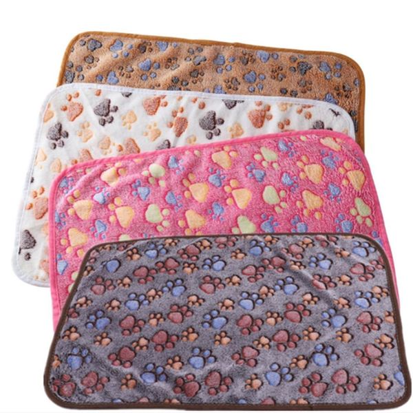

paw print pet blanket soft warm dog bed mats comfortable cat puppy sleeping blankets