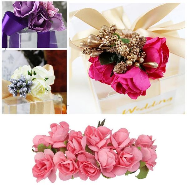 

decorative flowers & wreaths 144pcs rose foam flower wedding box accessories artificial handmade head diy candy box1