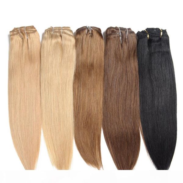 

30 colors brazilian straight hair 16" to 32'' straight hair weaves 100% human hair extensions weaving weft blonde brown aubur, Black