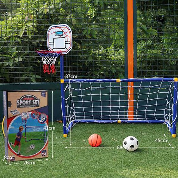 

children basketball hoop 2 in 1 outdoor sports kids football goal boys soccer toy mini basketball training practice accessories