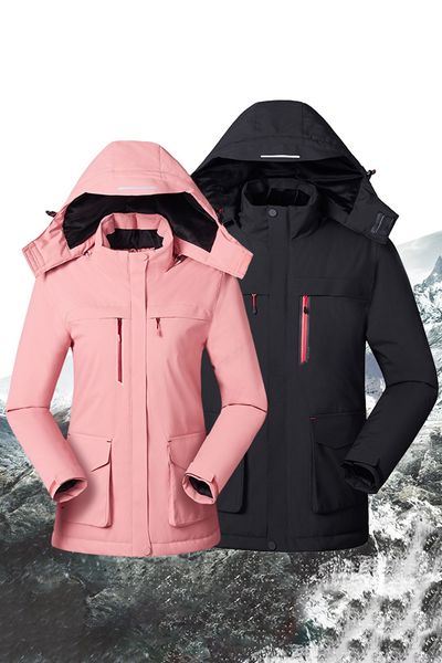 

men's women's slim fit heated jacket with battery pack and detachable hood sports hiking skiiing winter warm outdoor jackets fs912, Blue;black