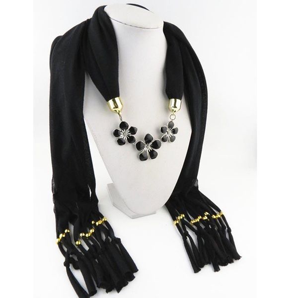 

runmeifa pendants necklaces scarf women iron alloy flower acrylic pendant scarf accessories scarf 18040cm wmtzcu, Blue;gray