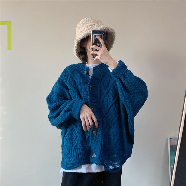 

2021 new 3 colours -autumn loosely soild torsion knitted cardigans womens warm sweaters of women jackets (ws112) bded, White;black