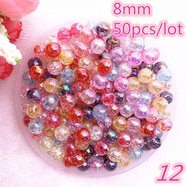 

new 50 pcs/lot 8mm transparent broken flower ab color round beads loose spacer beads for jewelry making diy bracelet #12 wmtjto petsyard