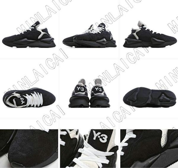 

men designer shoes y3 y-3 kaiwa chunky sneakers trainers low cut luxurys yohjiyamamoto casual shoes for man, Black