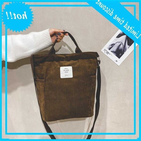 

origin canvas women's single shoulder casual corduroy handbag creative cloth bag