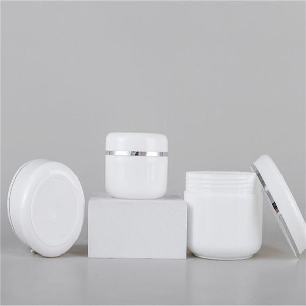 

20g 30g 50g 100g empty white portable bottle refillable plastic cosmetic cream jars with inner liner and lids sample container bottles jar