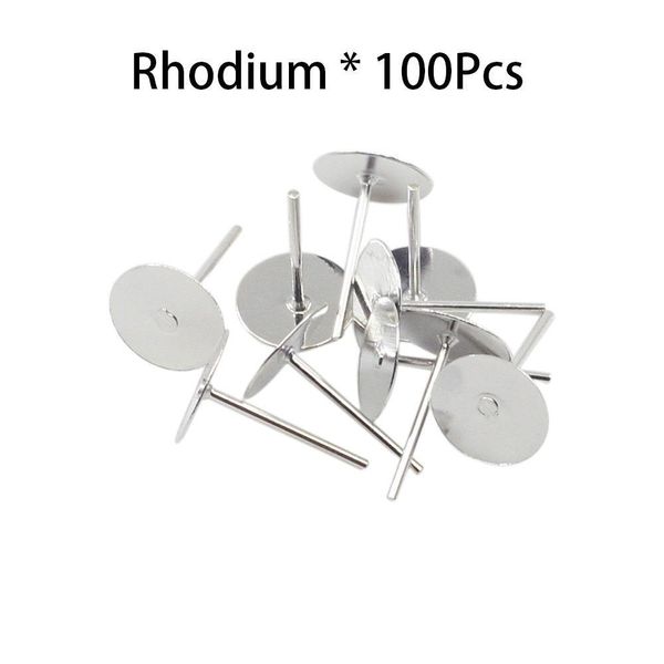 

100pcs lot stud earring blank base fit 4 5 6 8 10mm cabochon cameo settings gold ear post for jewelry making diy h bbyzhj, White