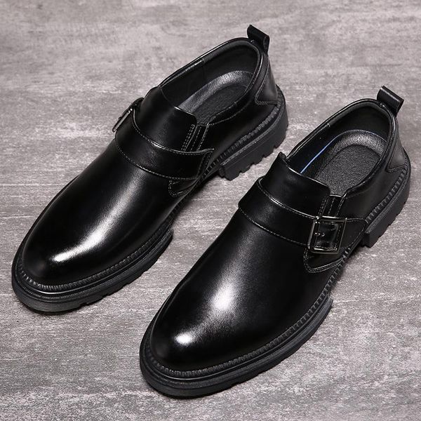

dress shoes brand autumn vintage men casual slip-on formal soft leather work wedding loafers oxfords black