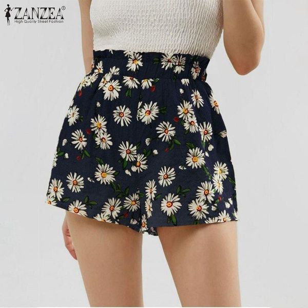 

women bohemian floral printed shorts summer shorts casual elastic waist loose trousers plus size kg-410, White;black