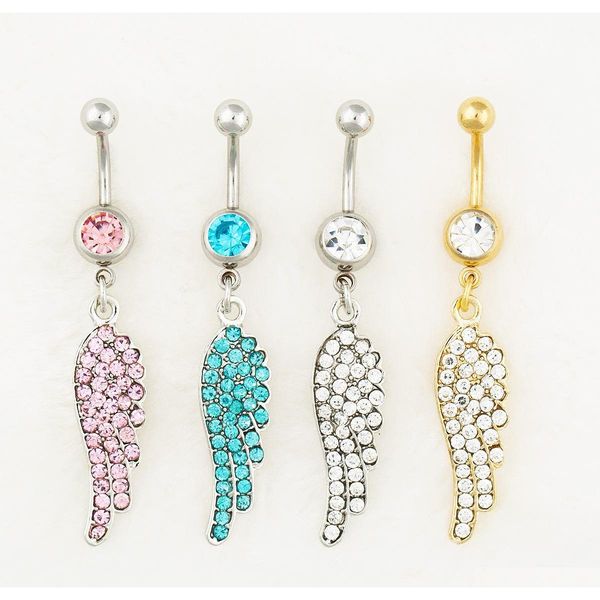 

d0551-1 ( 3 colors) body jewelry nice style navel belly ring 10 pcs mix colors stone drop shipping factory price wlxtz, Silver