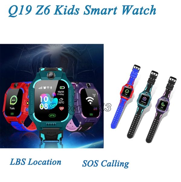 Q19 Smart Watch Z6 Kids Smart Watch Lbs Local Tracker SmartWatches Smarda Slot Câmera SOS Universal para smartphones com caixa de varejo