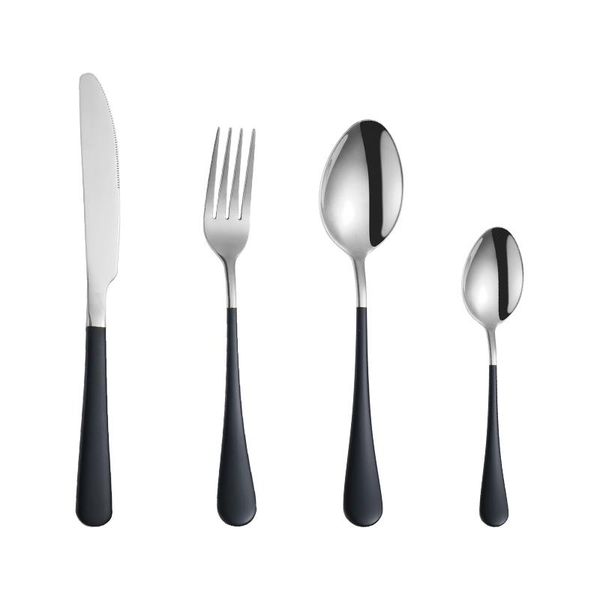 

spklifey dinnerware forks knives spoons cutlery set fork stainless steel spoon kitchen cutlery black cutlery set h bbydbv