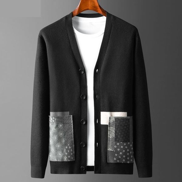 

new arrival autumn men cardigan fashion button casual coat v-neck computer knitted sweater plus size mlxl2xl3xl4xl, White;black