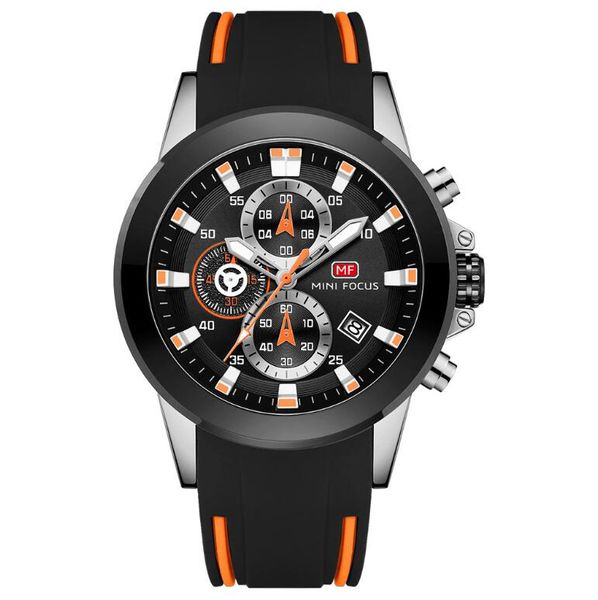 

special time original brand casual fashion men quartz luminous watch luxury silicone strap chronograph men watch relogio masculino, Slivery;brown