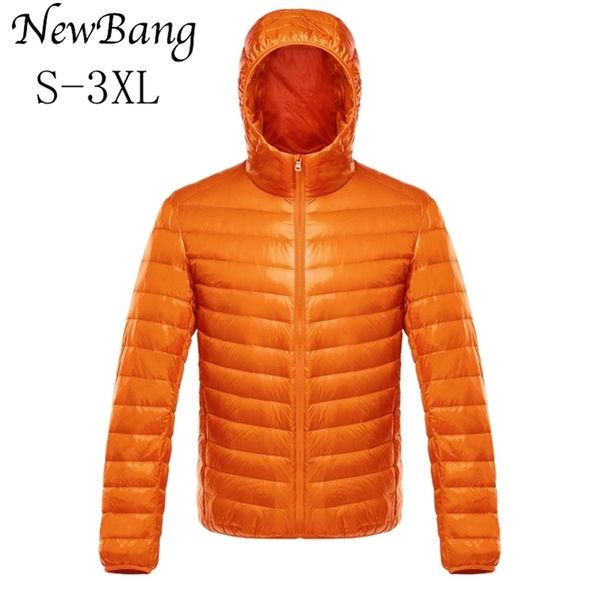 

newbang down coat male ultra light down jacket men's warm jackets windbreaker lightweight coat feather puffer parka feather coat 201223, Black