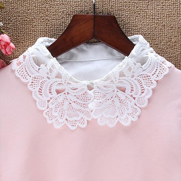 

fashion four flower ladies hand studded ladies wild flower decorative false summer wild shirt lace fake neck collar, White