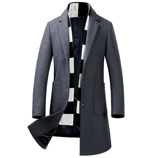 

men's fashions 2020 wool autumn long winter warm padded jacket shelter hombre wxf467 40p7, Black