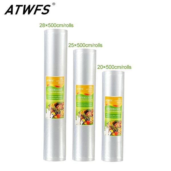 

atwfs vacuum bag sealing machine vacuum bags for saver 20*500cm+25*500cm+28*500cm 3 rolls vacum bag