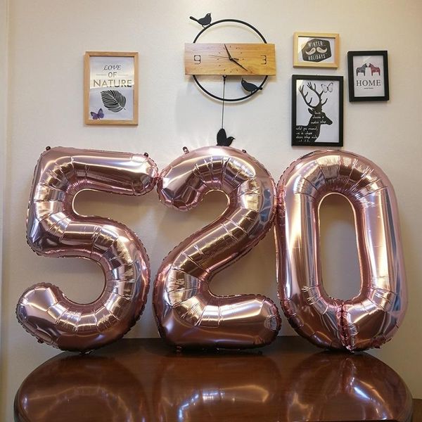 

party decoration 1pc 40 inch rose gold silver aluminium foil number balloons 0-9 birthday wedding engagement decor globo kids ball supplies