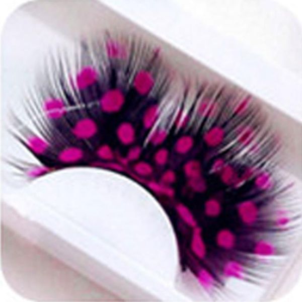 

false eyelashes art latin stage exaggerated feathers colorful peacock spot shape