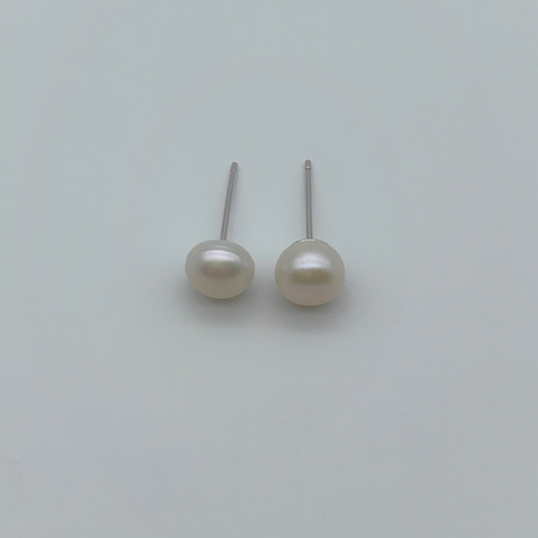 

stud pearl earrings elegance fashion classic lady, Golden;silver