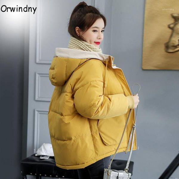 

women's down & parkas orwindny winter coat women 2021 fashion jacket cotton padded parka outwear hooded 7 colors solid female coat1, Black