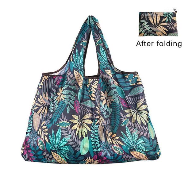 

storage bags #h40 nylon foldable recycle shopping bageco friendly ladies reusable tote bag floral fruit vegetable grocery pocket1