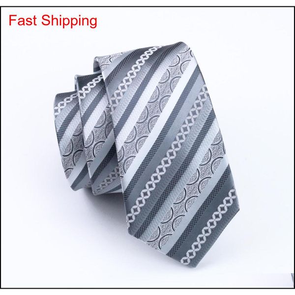 

tie set for men gray stripe hankerchief cufflinks jacquard woven mens tie set business work form qylpjc bde_home, Black;blue