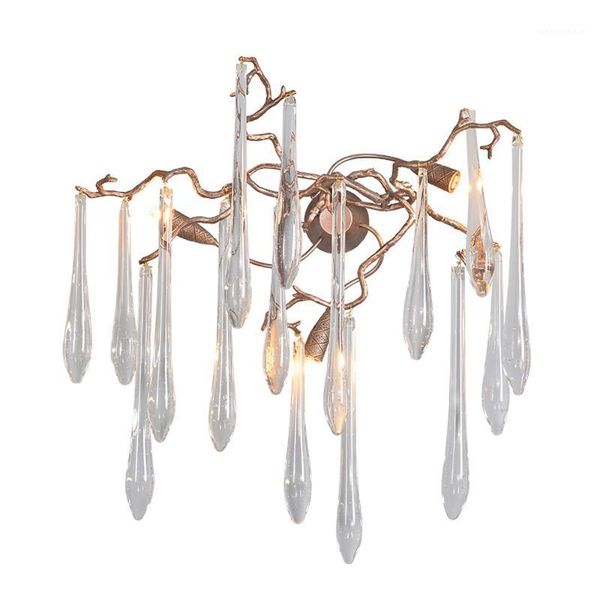 

luxury design crystal wall lights modern copper wall sconce ac110v 220 lustre led wandlampe living room bedroom lamp1