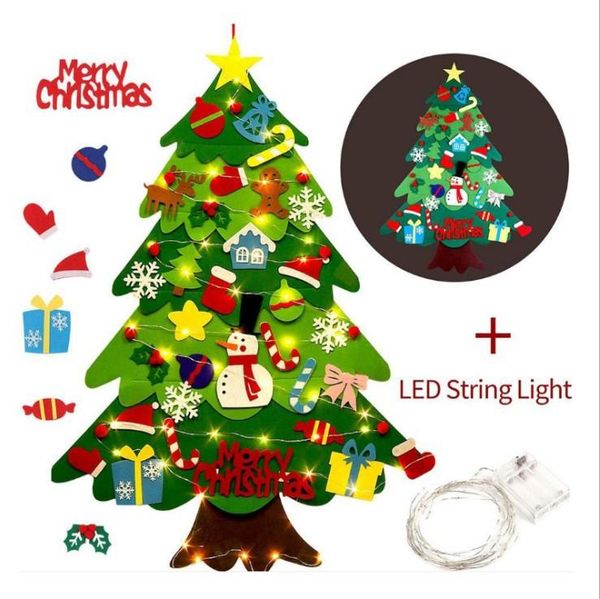 

diy felt christmas tree new year's door wall hanging ornaments artificial tree kids toys christmas decoration for home party