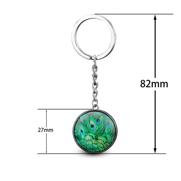 

wiggling art new unique design peacock crystal keychain feather key holder handmade animal pattern keyring for women gir, Slivery;golden