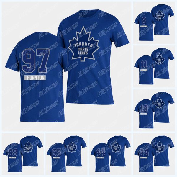 

toronto maple leafs 2021 reverse retro t-shirt joe thornton john tavares joe thornton morgan rielly ilya mikheyev william nylander, Black