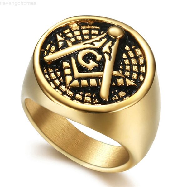 

masonic 316 stainless mason steel signet ring jewelry items gold plating black oil drip asonary silve, Golden;silver