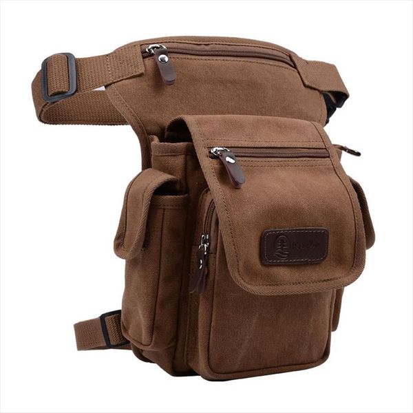 

mens canvas drop leg bag messenger shoulder bags belt hip bum fanny waist pack for travel motorcycle riding cross body bags