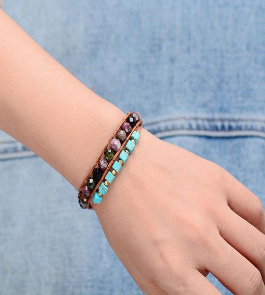 

турмалиновый браслет граненый турмалиновый каменный кожаный обертки браслеты высокого класса моды homme браслет оптом турмалин браслет sqcns, Golden;silver