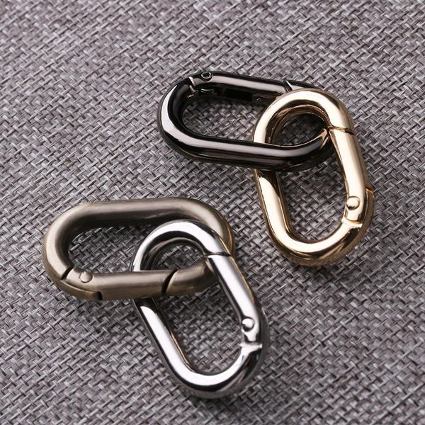

2 pcs zinc alloy plated spring oval ring bag belt buckles outdoor carabiners handbags clips oval push trigger snap bottle hooks q bbywby